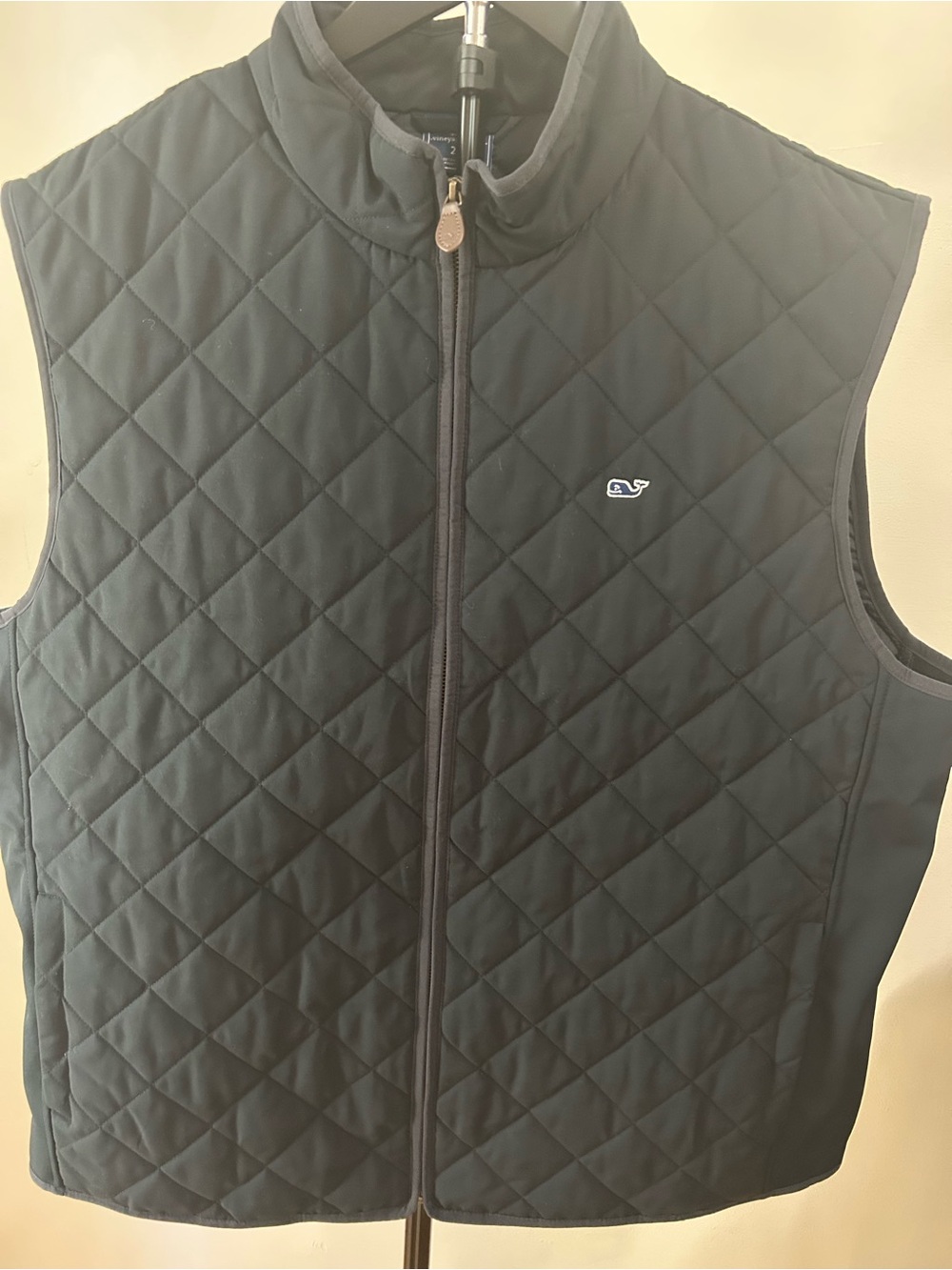 Vineyard Vines Quilted Dark Navy Vest with Whale Logo